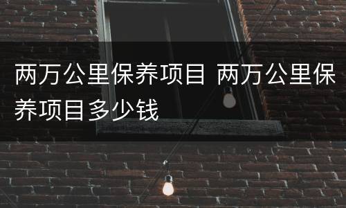 两万公里保养项目 两万公里保养项目多少钱