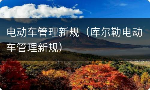 电动车管理新规（库尔勒电动车管理新规）
