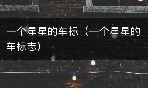 一个星星的车标（一个星星的车标志）