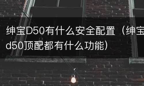 绅宝D50有什么安全配置（绅宝d50顶配都有什么功能）