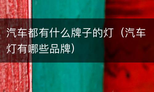 汽车都有什么牌子的灯（汽车灯有哪些品牌）