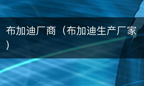 布加迪厂商（布加迪生产厂家）