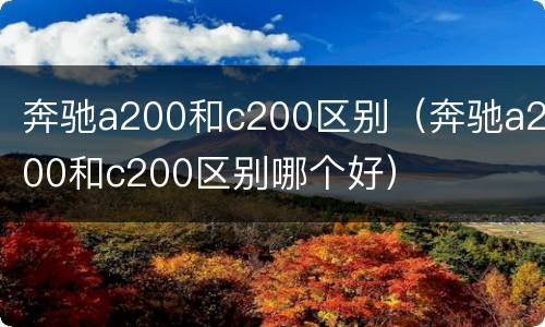 奔驰a200和c200区别（奔驰a200和c200区别哪个好）