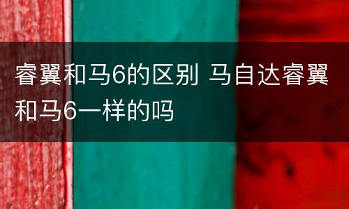 睿翼和马6的区别 马自达睿翼和马6一样的吗