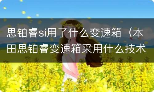 思铂睿si用了什么变速箱（本田思铂睿变速箱采用什么技术）