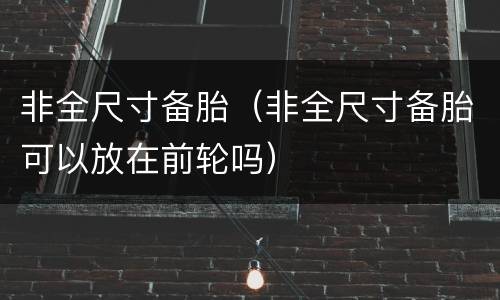 非全尺寸备胎（非全尺寸备胎可以放在前轮吗）