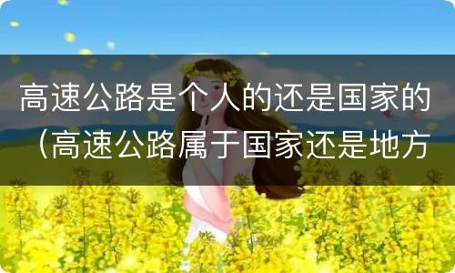 高速公路是个人的还是国家的（高速公路属于国家还是地方）