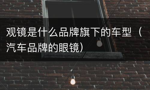 观镜是什么品牌旗下的车型（汽车品牌的眼镜）