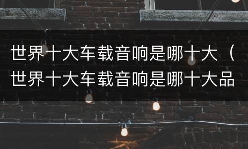 世界十大车载音响是哪十大（世界十大车载音响是哪十大品牌）