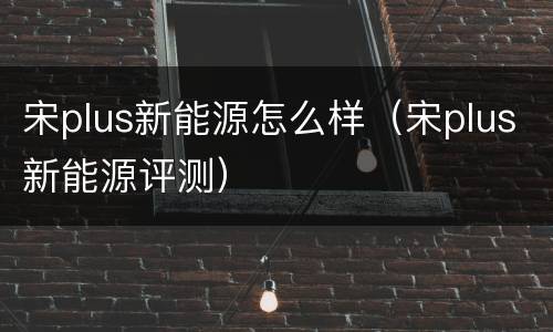 宋plus新能源怎么样（宋plus新能源评测）