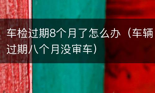 车检过期8个月了怎么办（车辆过期八个月没审车）
