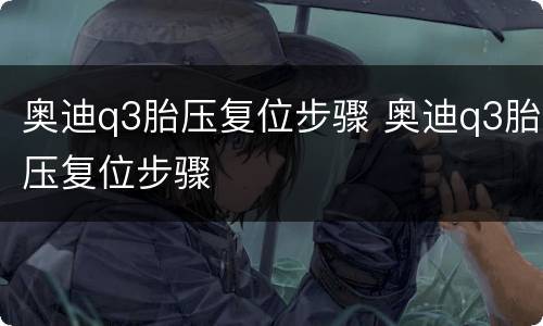 奥迪q3胎压复位步骤 奥迪q3胎压复位步骤