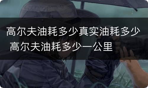 高尔夫油耗多少真实油耗多少 高尔夫油耗多少一公里