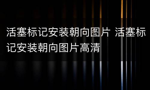 活塞标记安装朝向图片 活塞标记安装朝向图片高清