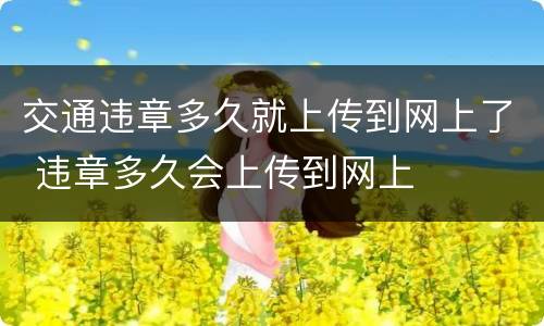 交通违章多久就上传到网上了 违章多久会上传到网上