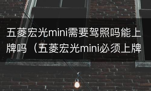 五菱宏光mini需要驾照吗能上牌吗（五菱宏光mini必须上牌照吗）