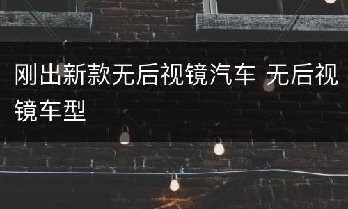 刚出新款无后视镜汽车 无后视镜车型