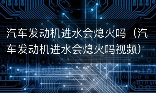 汽车发动机进水会熄火吗（汽车发动机进水会熄火吗视频）