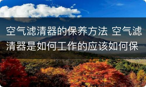 空气滤清器的保养方法 空气滤清器是如何工作的应该如何保养
