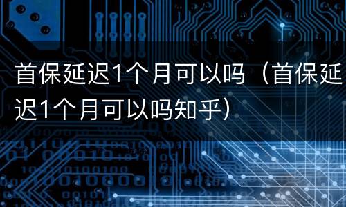 首保延迟1个月可以吗（首保延迟1个月可以吗知乎）