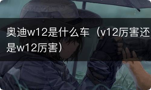 奥迪w12是什么车（v12厉害还是w12厉害）