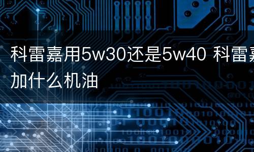 科雷嘉用5w30还是5w40 科雷嘉加什么机油