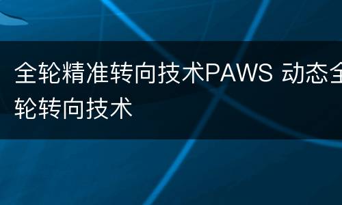 全轮精准转向技术PAWS 动态全轮转向技术