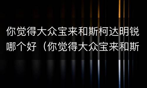 你觉得大众宝来和斯柯达明锐哪个好（你觉得大众宝来和斯柯达明锐哪个好开）