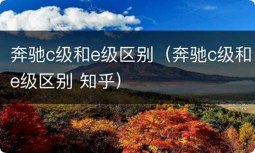 奔驰c级和e级区别（奔驰c级和e级区别 知乎）