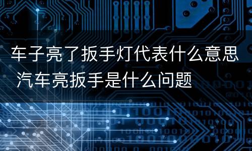 车子亮了扳手灯代表什么意思 汽车亮扳手是什么问题