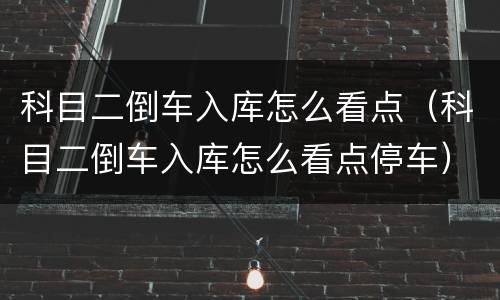 科目二倒车入库怎么看点（科目二倒车入库怎么看点停车）
