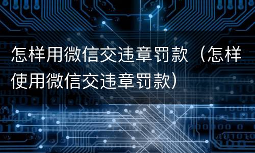 怎样用微信交违章罚款（怎样使用微信交违章罚款）