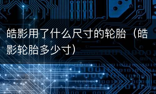 皓影用了什么尺寸的轮胎（皓影轮胎多少寸）
