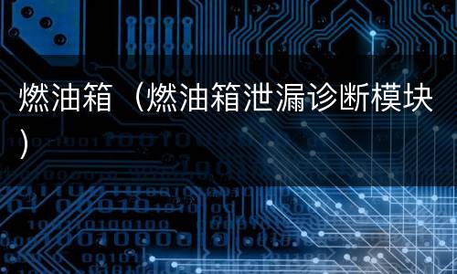 燃油箱（燃油箱泄漏诊断模块）