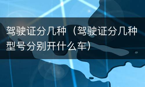 驾驶证分几种（驾驶证分几种型号分别开什么车）