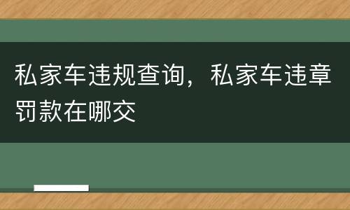 私家车违规查询，私家车违章罚款在哪交