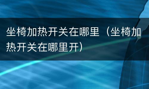 坐椅加热开关在哪里（坐椅加热开关在哪里开）