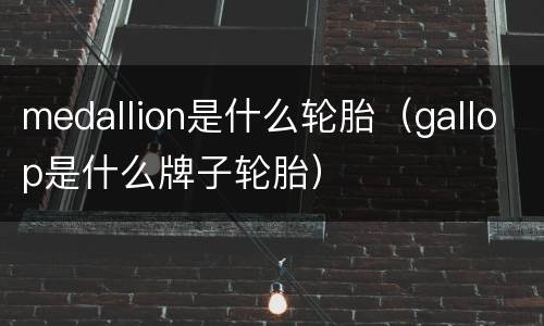 medallion是什么轮胎（gallop是什么牌子轮胎）