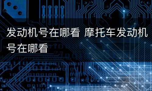 发动机号在哪看 摩托车发动机号在哪看