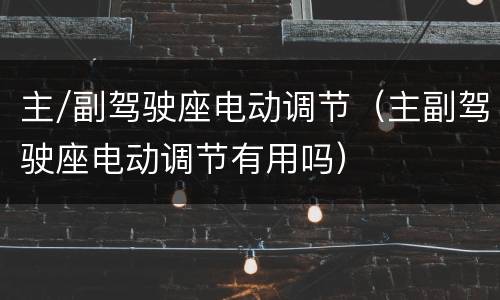 主/副驾驶座电动调节（主副驾驶座电动调节有用吗）