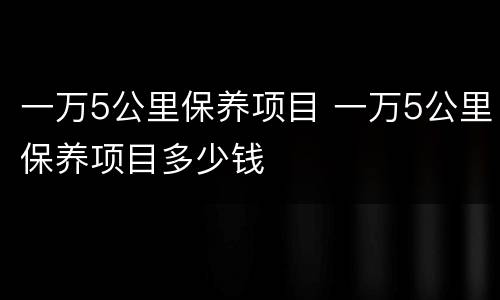 一万5公里保养项目 一万5公里保养项目多少钱