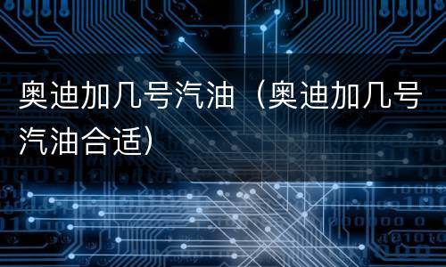奥迪加几号汽油（奥迪加几号汽油合适）