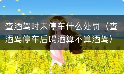 查酒驾时未停车什么处罚（查酒驾停车后喝酒算不算酒驾）