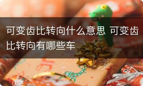 可变齿比转向什么意思 可变齿比转向有哪些车