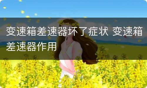 变速箱差速器坏了症状 变速箱差速器作用