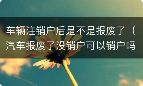 车辆注销户后是不是报废了（汽车报废了没销户可以销户吗）