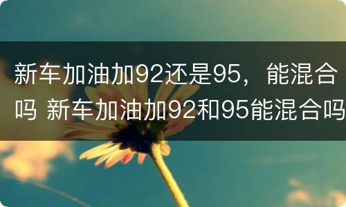 新车加油加92还是95，能混合吗 新车加油加92和95能混合吗