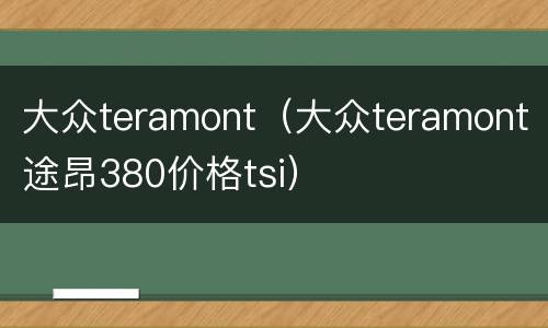 大众teramont（大众teramont途昂380价格tsi）