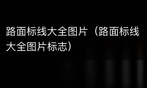 路面标线大全图片（路面标线大全图片标志）