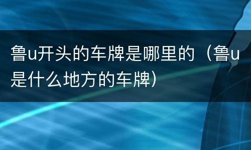 鲁u开头的车牌是哪里的（鲁u是什么地方的车牌）